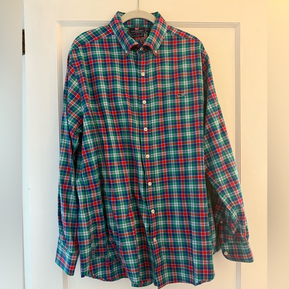 Vineyard Vines Men’s Button Down Plaid Shirt